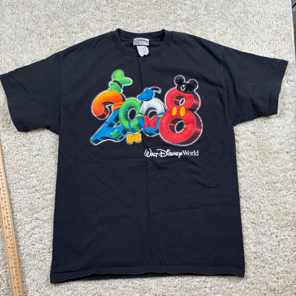 Walt Disney World 2008 Mickey Goofy‎ Donald Animated Graphic T Shirt Large